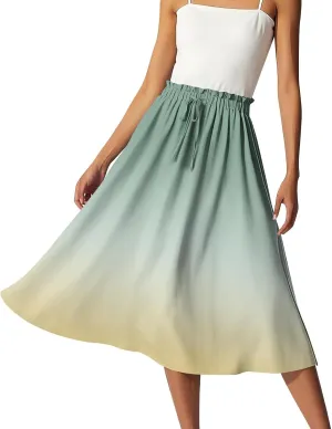 A Line Skirts for Women High Waist Flowy Maxi Skirt Long Bohemian Summer Style