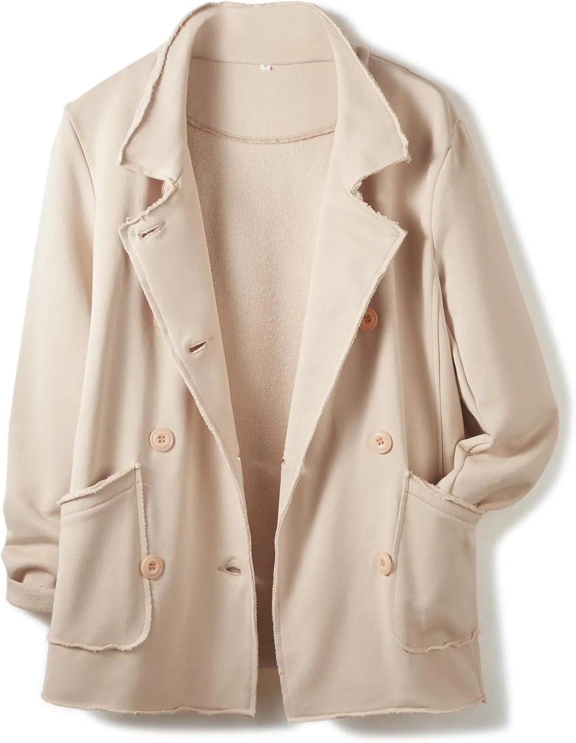 Ainangua Classic Trench Coats for Women Double Breasted Belfast Fleece Peacoat Jackets Essentials Fall Winter Coat