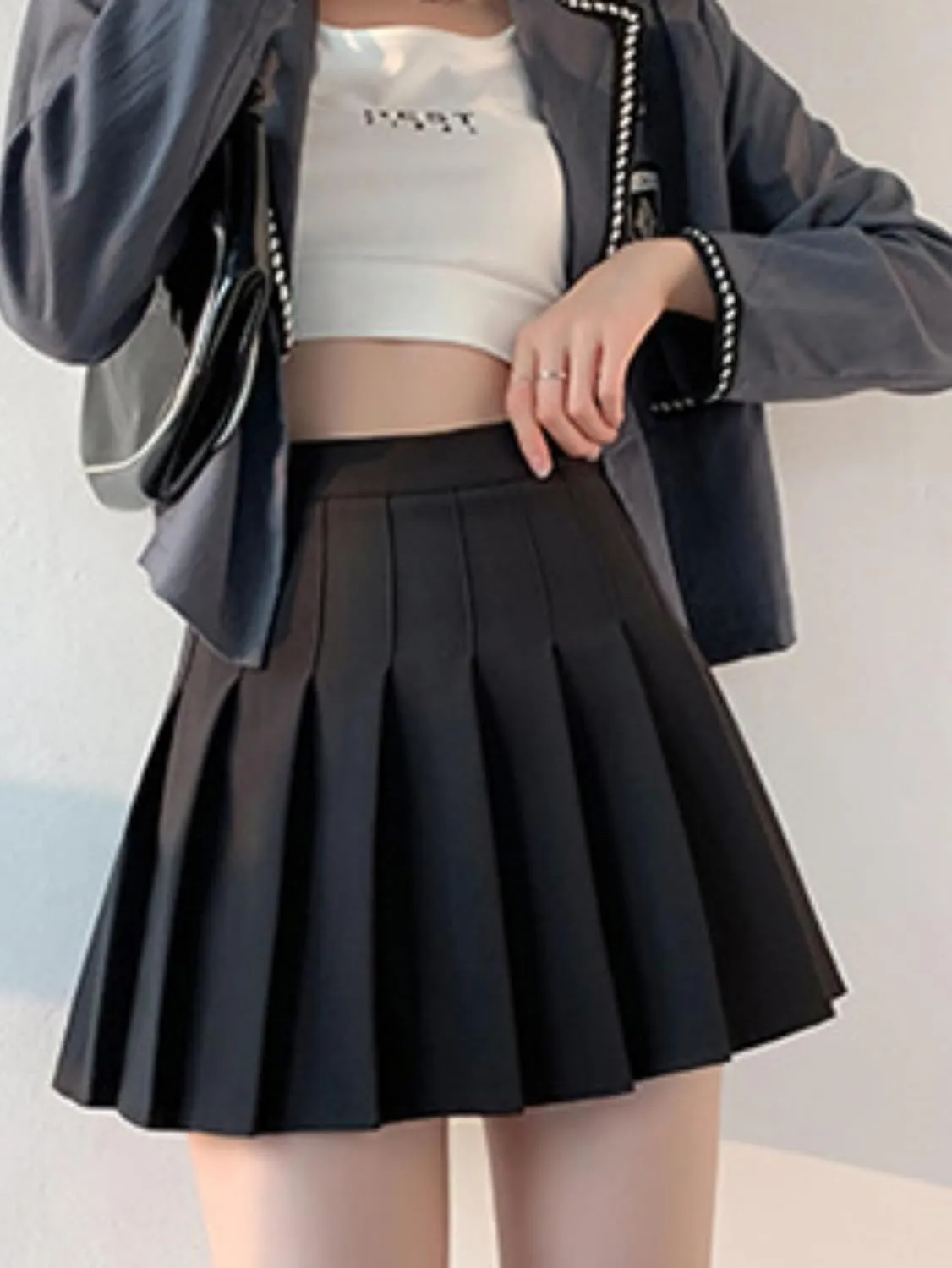 ALCEA ROSEA Womens Pleated Mini Skirts High Waisted A-Line Skirts for Skater Tennis School Cheerleader Short Skirts 7859
