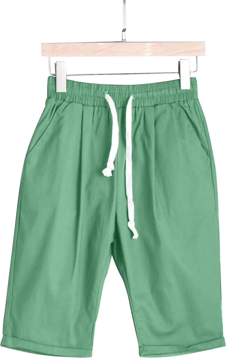 AMDBEL Womens Bermuda Shorts Plus Size Summer Sweat Shorts with Deep Pockets Cotton Shorts for Women Gym Workout