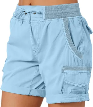 AMDBEL Womens Bermuda Shorts Plus Size Summer Sweat Shorts with Deep Pockets Cotton Shorts for Women Gym Workout