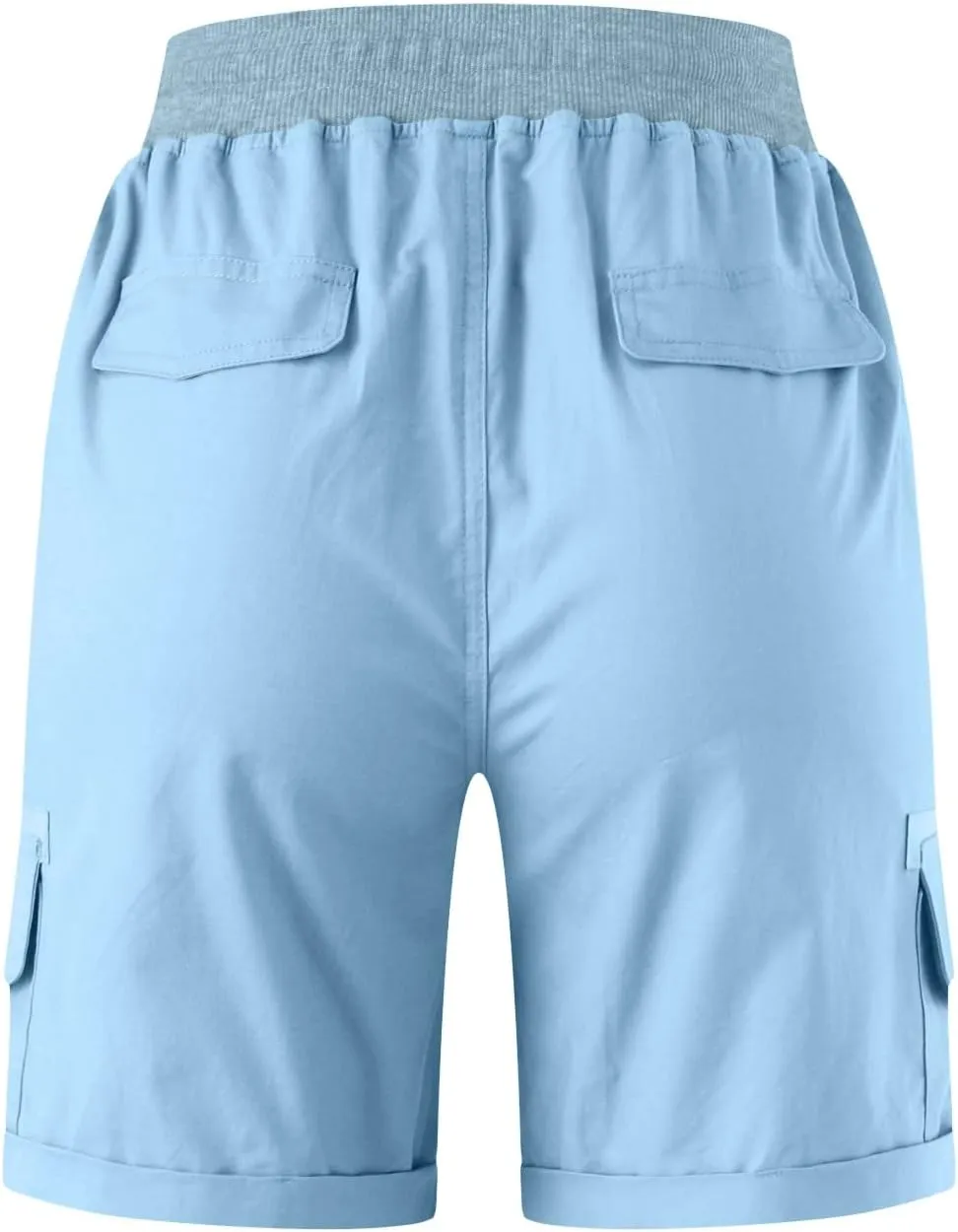 AMDBEL Womens Bermuda Shorts Plus Size Summer Sweat Shorts with Deep Pockets Cotton Shorts for Women Gym Workout