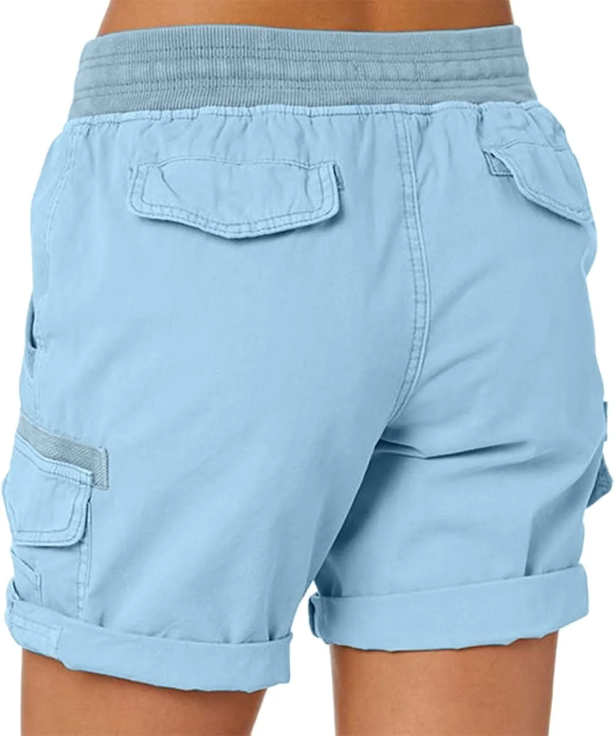 AMDBEL Womens Bermuda Shorts Plus Size Summer Sweat Shorts with Deep Pockets Cotton Shorts for Women Gym Workout