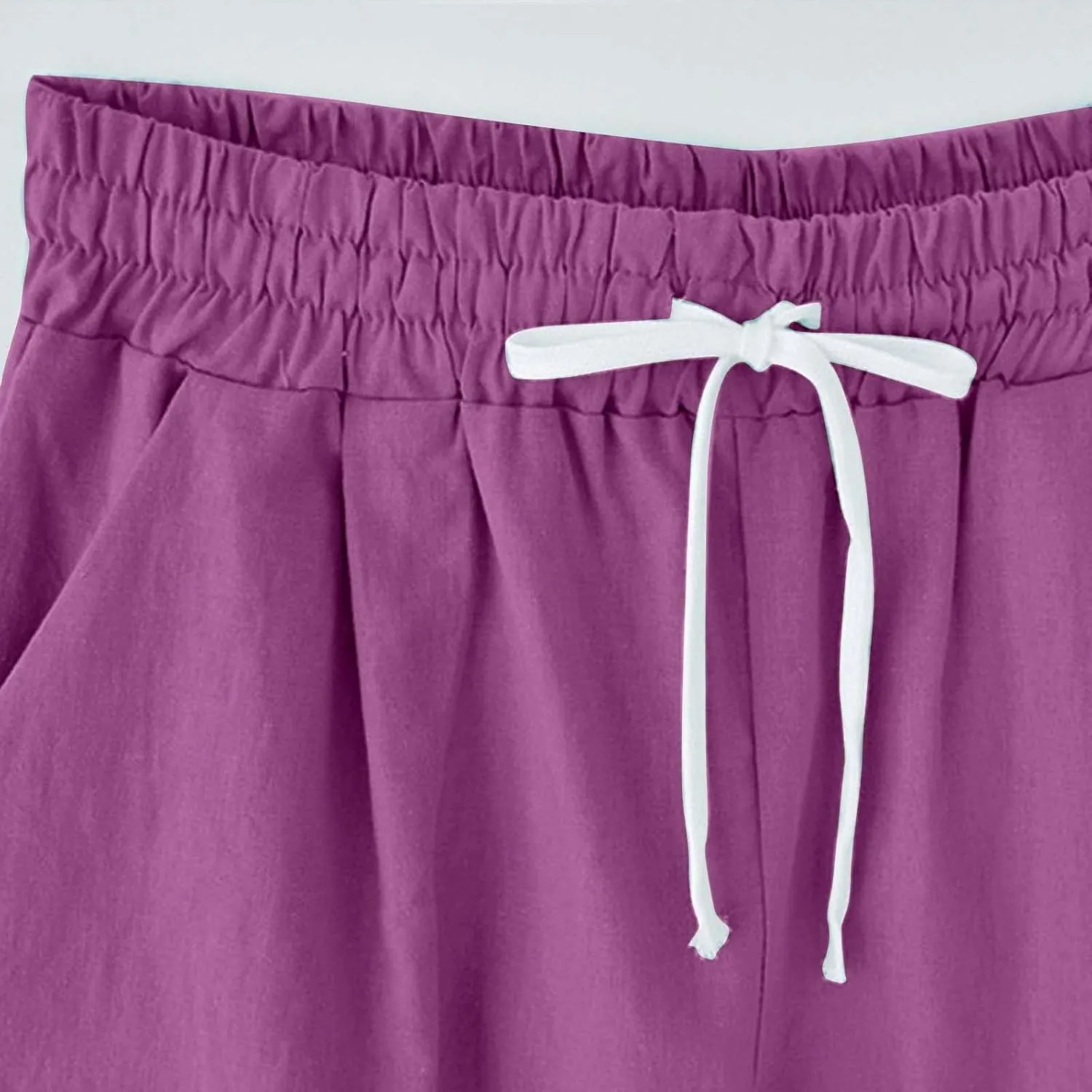 Bermuda Shorts for Women Long Cotton Casual Summer Knee Length Pull On Lounge Walking Exercise Shorts