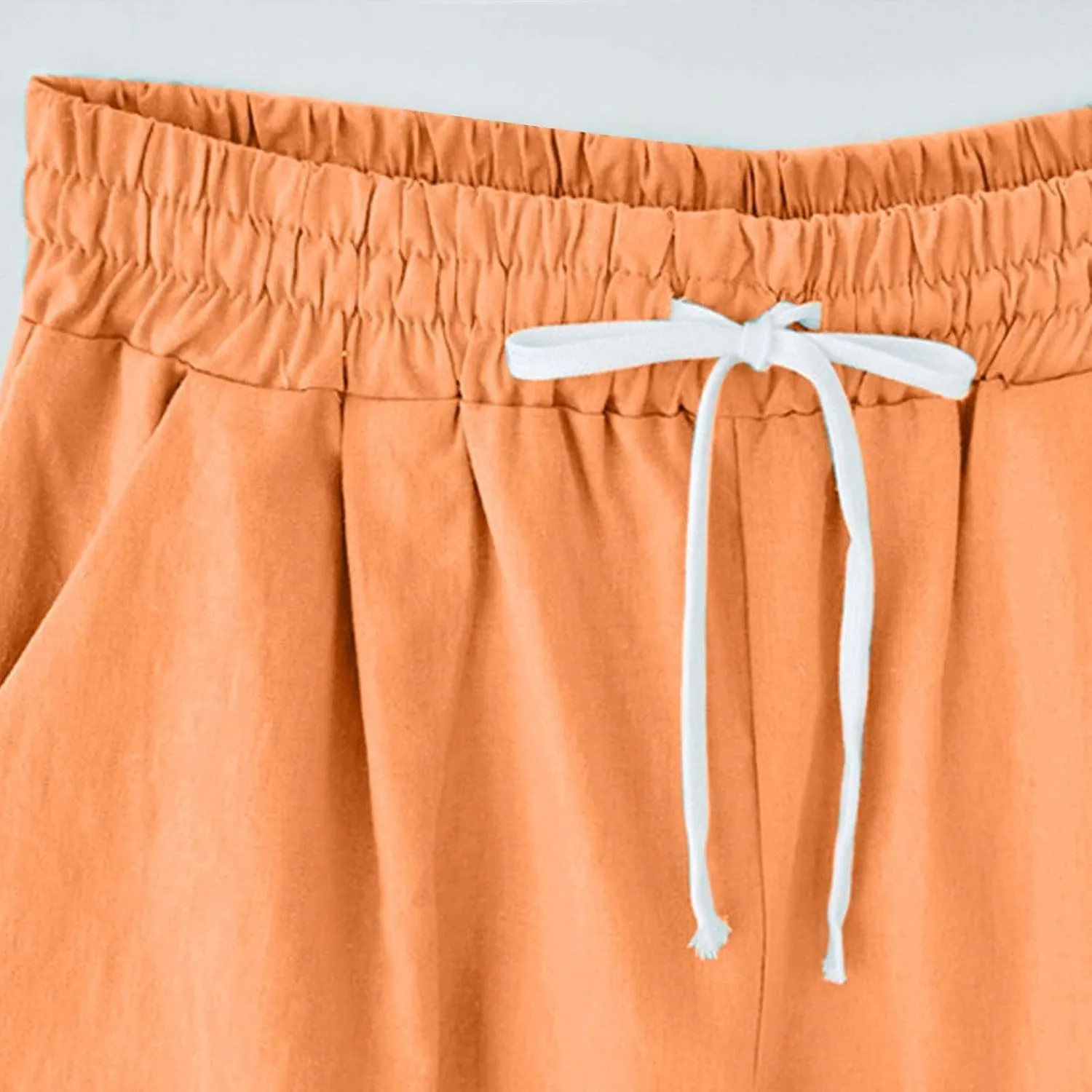 Bermuda Shorts for Women Long Cotton Casual Summer Knee Length Pull On Lounge Walking Exercise Shorts