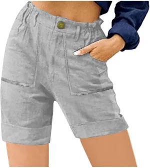 Bermuda Shorts for Women,Summer Casual High Waisted Knee Length Shorts with Pockets Trendy 2025 Vacation Clothes