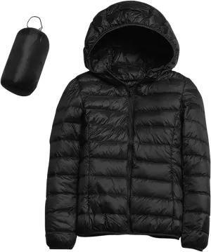 Black Puffer Vest Women Jacket Hooded Windproof Winter Coat with Recycled Insulation Winter Slim Short Hooded Warm