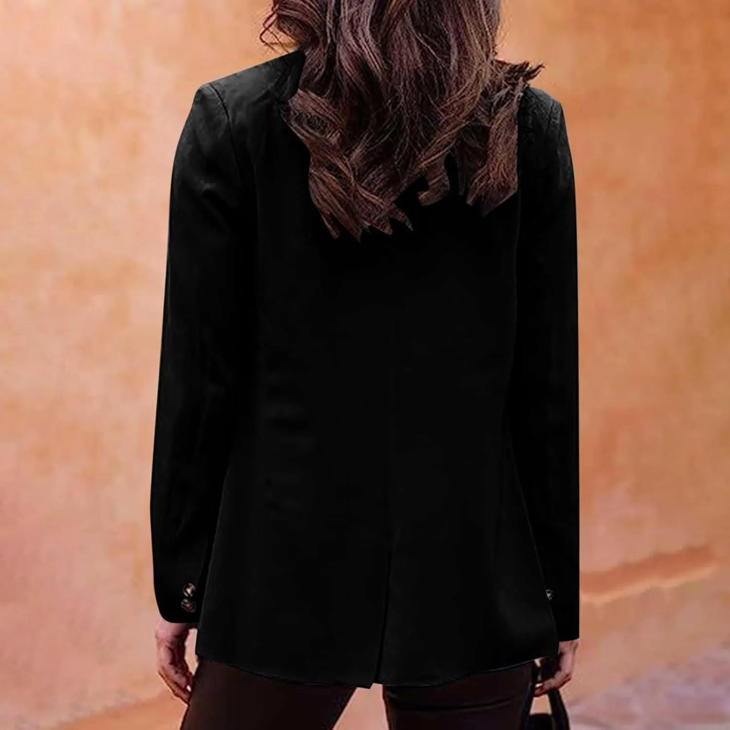 Blazer for Women Long Sleeve Lapel Open Front Business Casual Workwear Coat Solid Trendy Office Work Tailored Jackets
