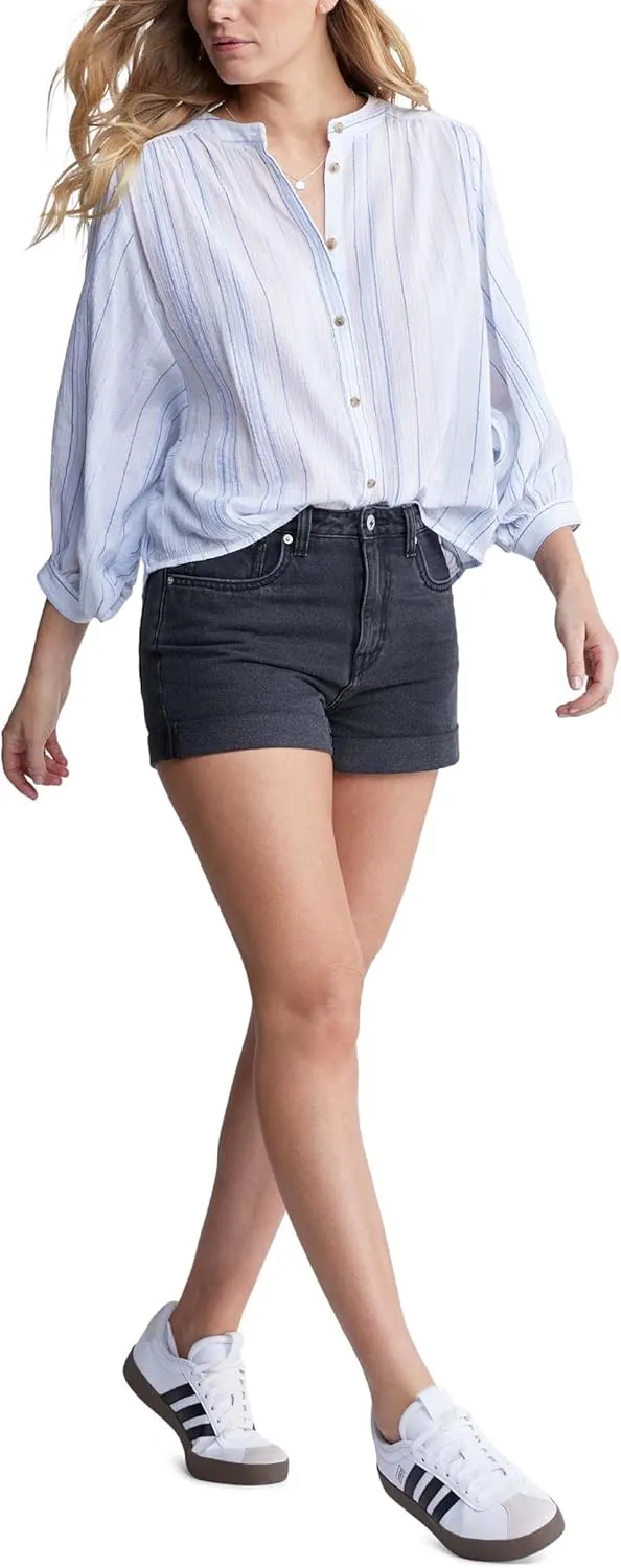 Buffalo David Bitton Women's Goldie High Rise Relaxed Denim Short
