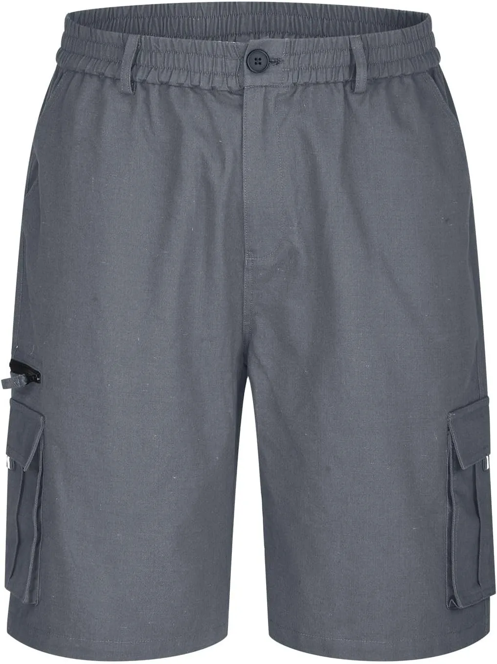 Cargo Shorts Men Big Tall Casual Premium Twill Multi Pockets Tooling Shorts Classic Fit Elastic Waist Shorts