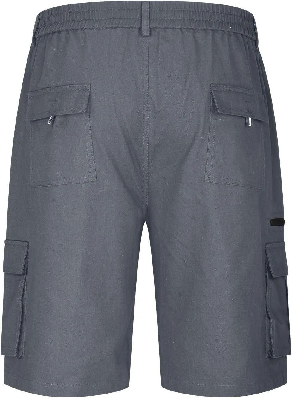Cargo Shorts Men Big Tall Casual Premium Twill Multi Pockets Tooling Shorts Classic Fit Elastic Waist Shorts
