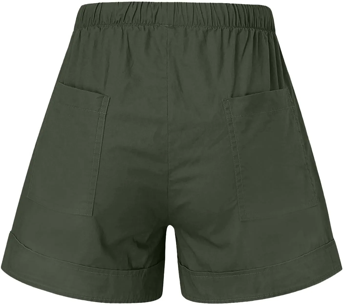 Casual Shorts for Women Trendy Drawstring Elastic Waist Cotton Shorts with Pockets Loose Fit Beach Summer Outfits