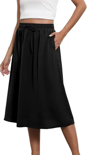Casual Summer Boho Maxi Skirts for Women High Waist Floral Print Tiered Ruffle Flowy Elastic Waist Beach Long Skirt