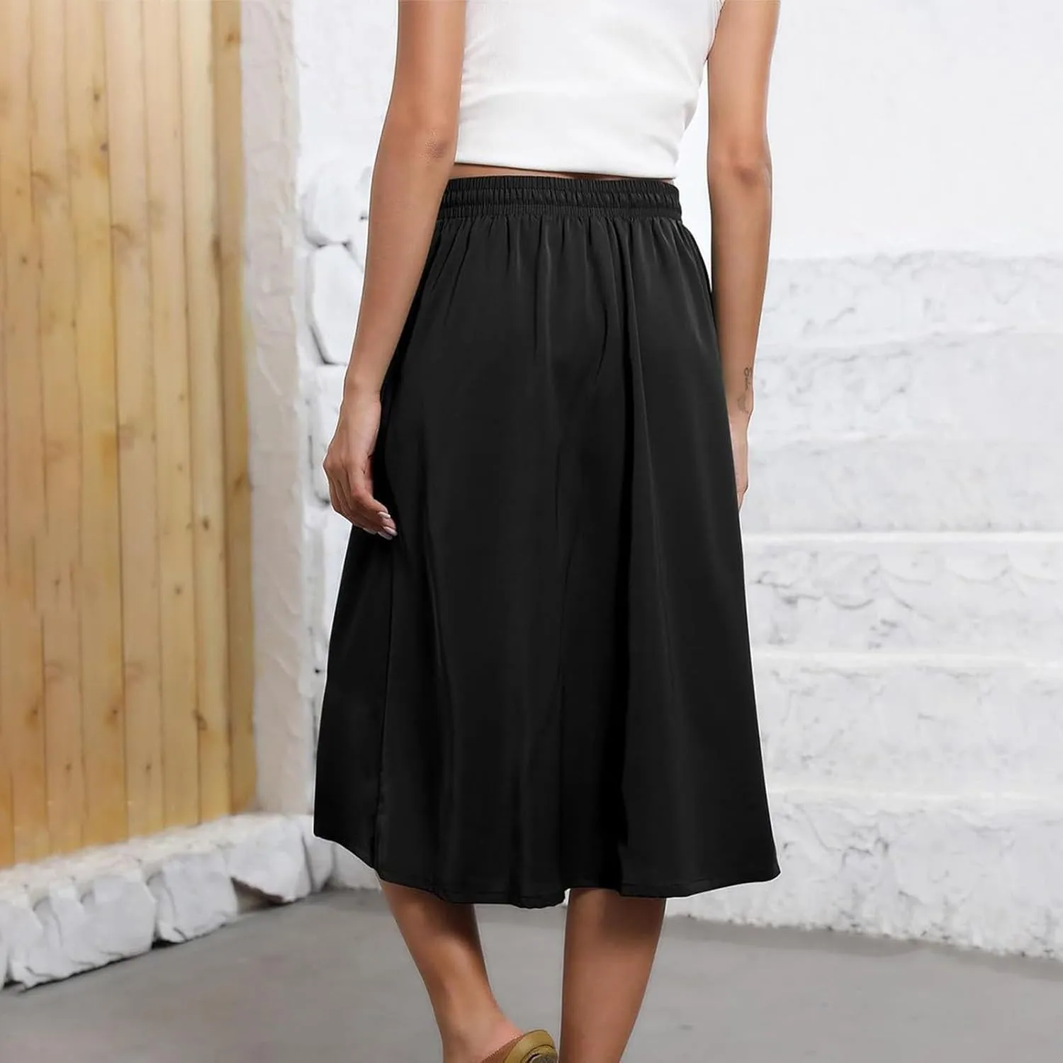 Casual Summer Boho Maxi Skirts for Women High Waist Floral Print Tiered Ruffle Flowy Elastic Waist Beach Long Skirt