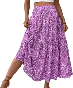 Chiffon Skirt for Women High Waist Flowy A-Line Long Maxi Skirt Elegant Summer