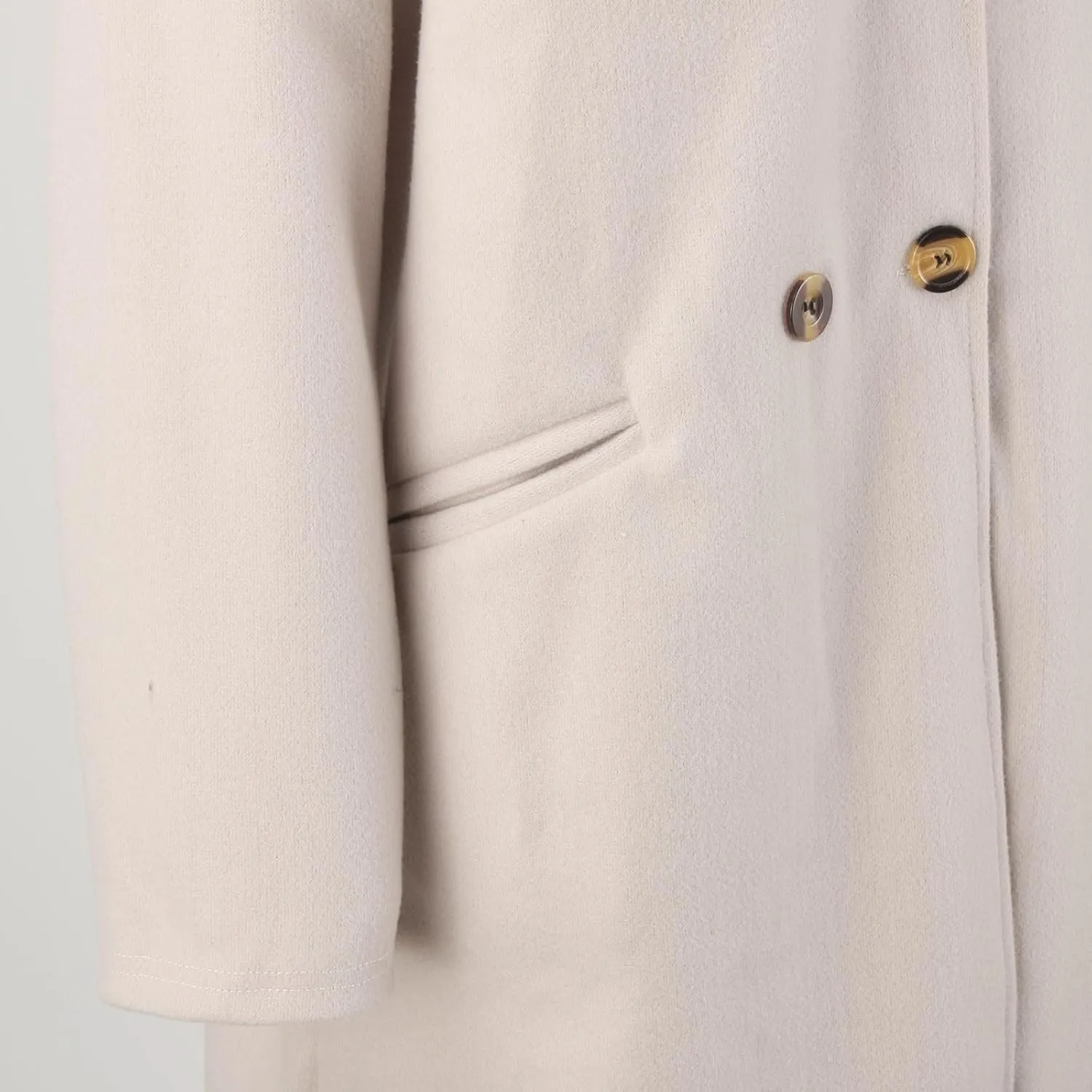 cooki Trench Coat for Women 2023 Women's Wool Trench Coats Warm Winter Pea Coat Double Breasted Mid-Long Lapel Fleece Jackets