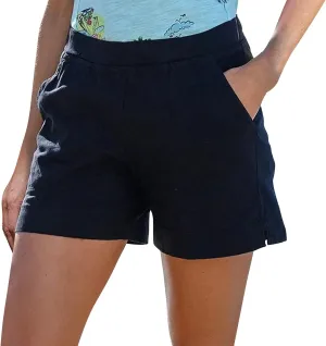Cotton Linen Shorts for Women Summer Elastic High Waisted Wide Leg Casual Shorts Lightweight Breathable Pants with Pockets