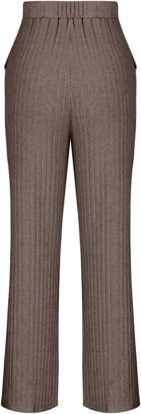 Cozy Lounge Sets for Women Trendy Solid Pajamas V Neck Pullovers Casual Wid Leg Trousers Soft Loungewear Set Nightwear