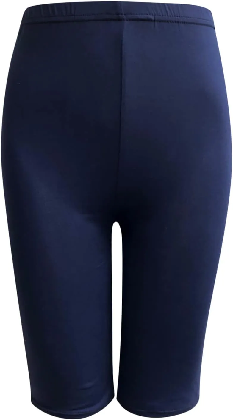 DASAYO Womens Lounge Workout Shorts Bodycon Stretch Solid Knee Length Bike Shorts High Rise Workout Gym Legging Yoga Shorts
