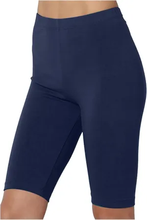 DASAYO Womens Lounge Workout Shorts Bodycon Stretch Solid Knee Length Bike Shorts High Rise Workout Gym Legging Yoga Shorts