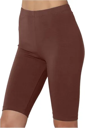 DASAYO Womens Lounge Workout Shorts Bodycon Stretch Solid Knee Length Bike Shorts High Rise Workout Gym Legging Yoga Shorts