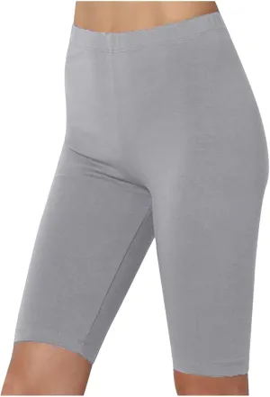 DASAYO Womens Lounge Workout Shorts Bodycon Stretch Solid Knee Length Bike Shorts High Rise Workout Gym Legging Yoga Shorts