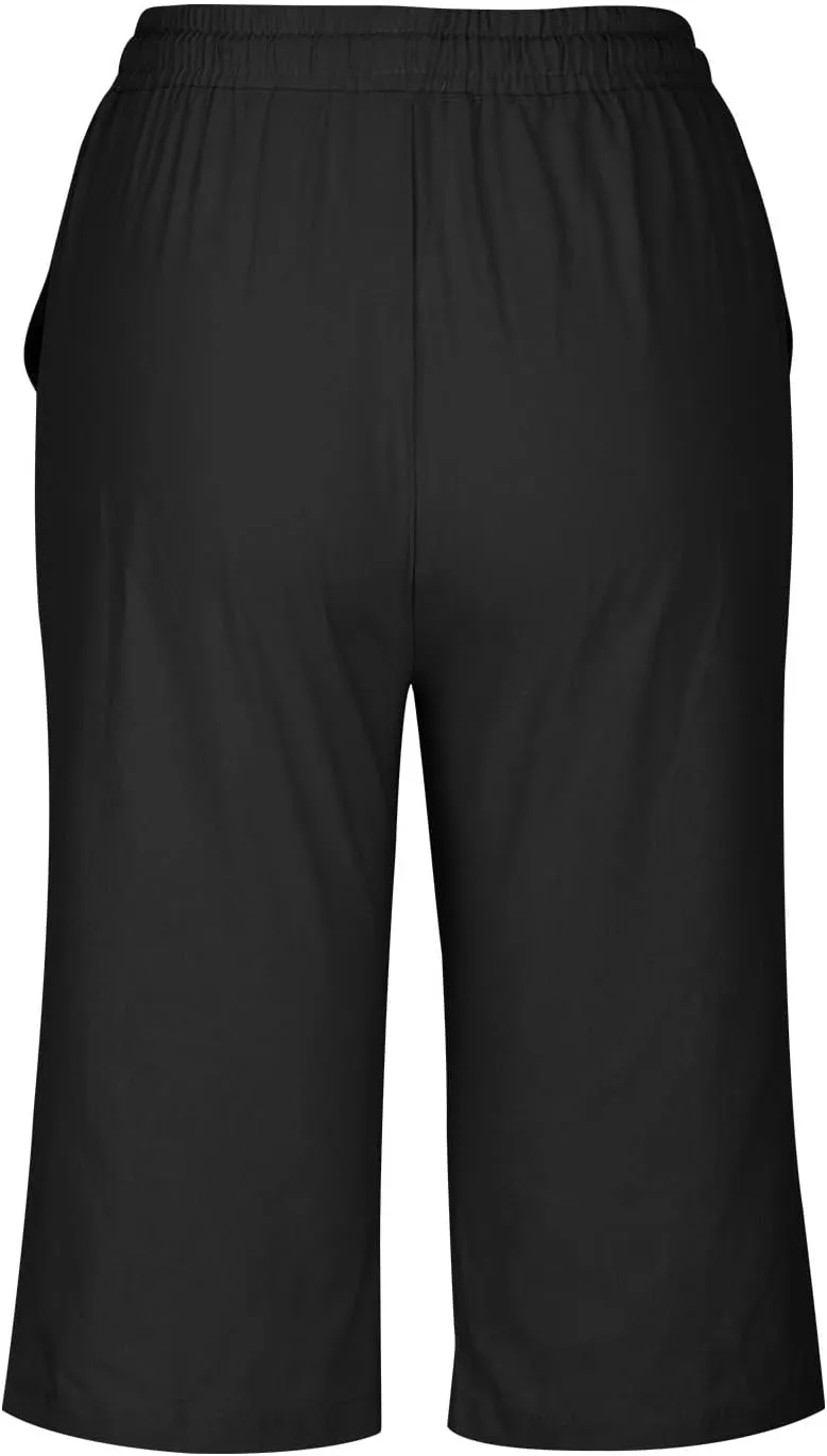 DDAPJ pyju Linen Bermuda Shorts for Women Summer Casual High Waisted Shorts Loose Drawstring Waist Beach Shorts with Pockets