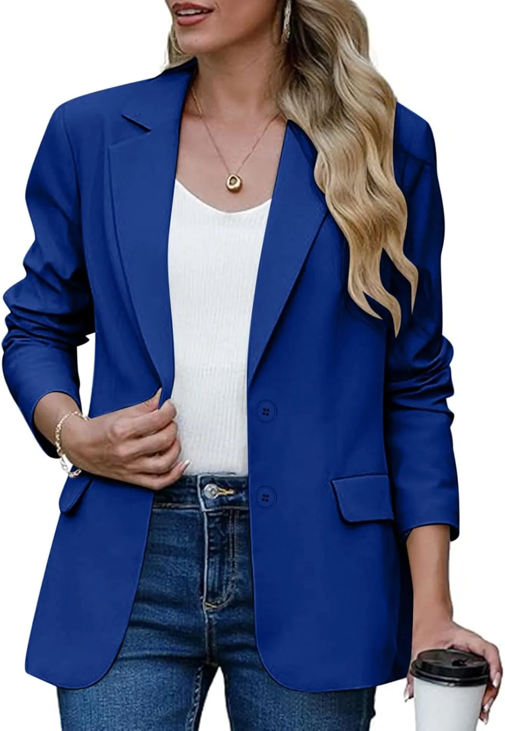 Dressy Lightweight Blazer Jackets for Women Casual Open Front Long Sleeve Suit Tops Fall Casual Work Office Blazer