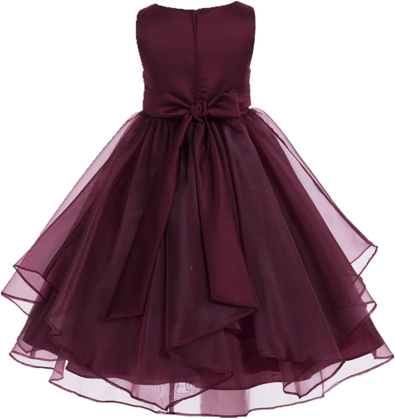 ekidsbridal Asymmetric Ruffled Organza Sequin Flower Girl Dress Toddler Girl Dresses