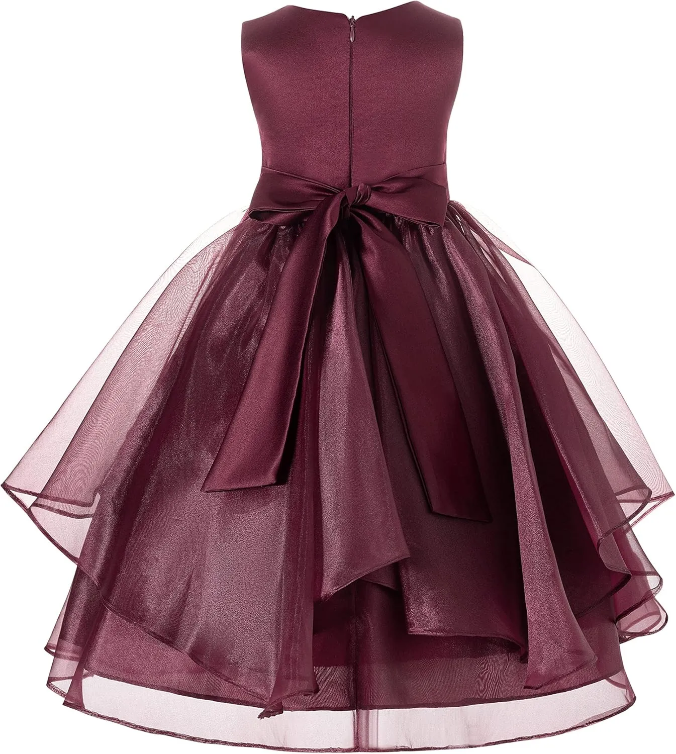 ekidsbridal Asymmetric Ruffled Organza Sequin Flower Girl Dress Toddler Girl Dresses