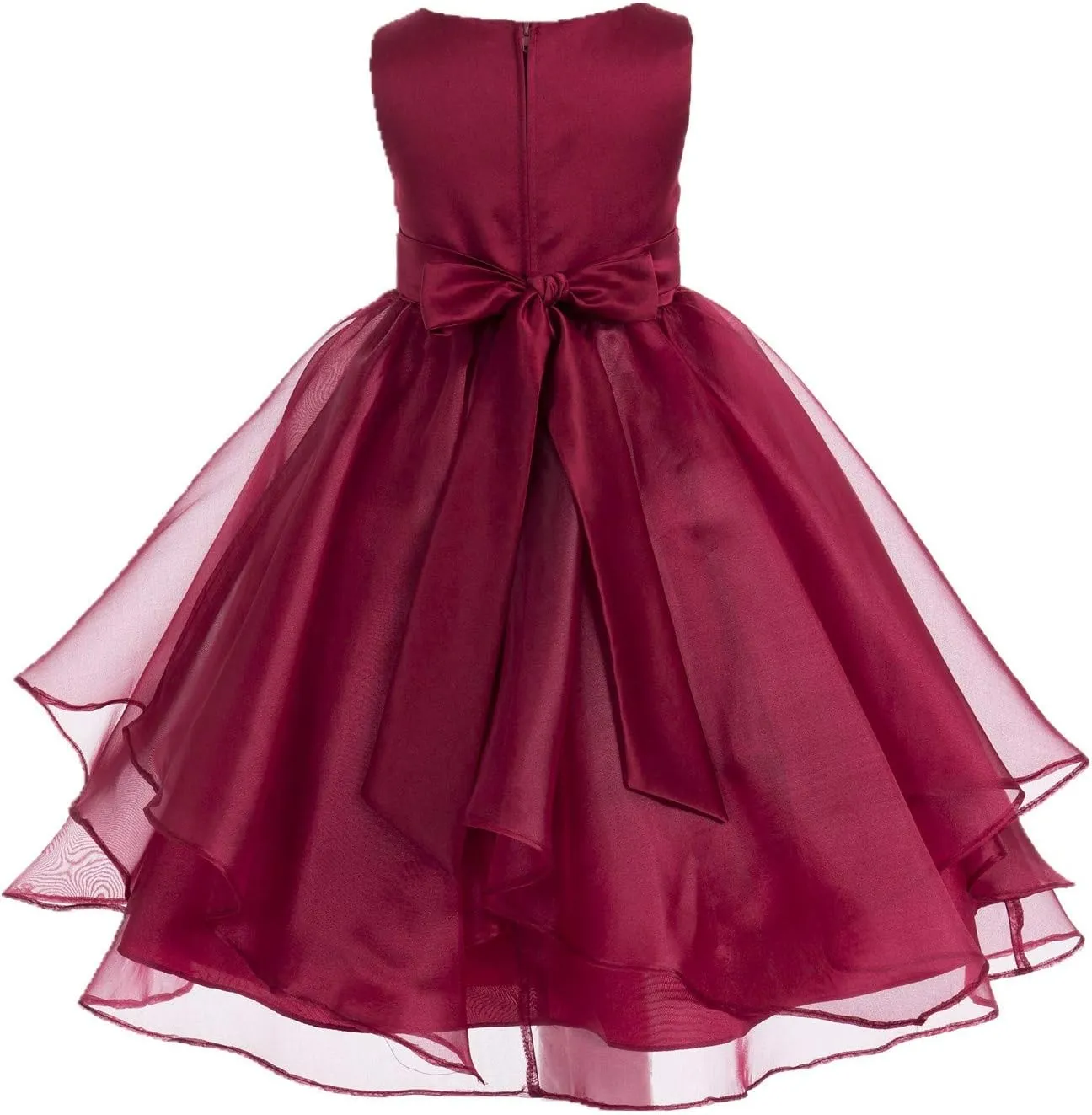 ekidsbridal Asymmetric Ruffled Organza Sequin Flower Girl Dress Toddler Girl Dresses