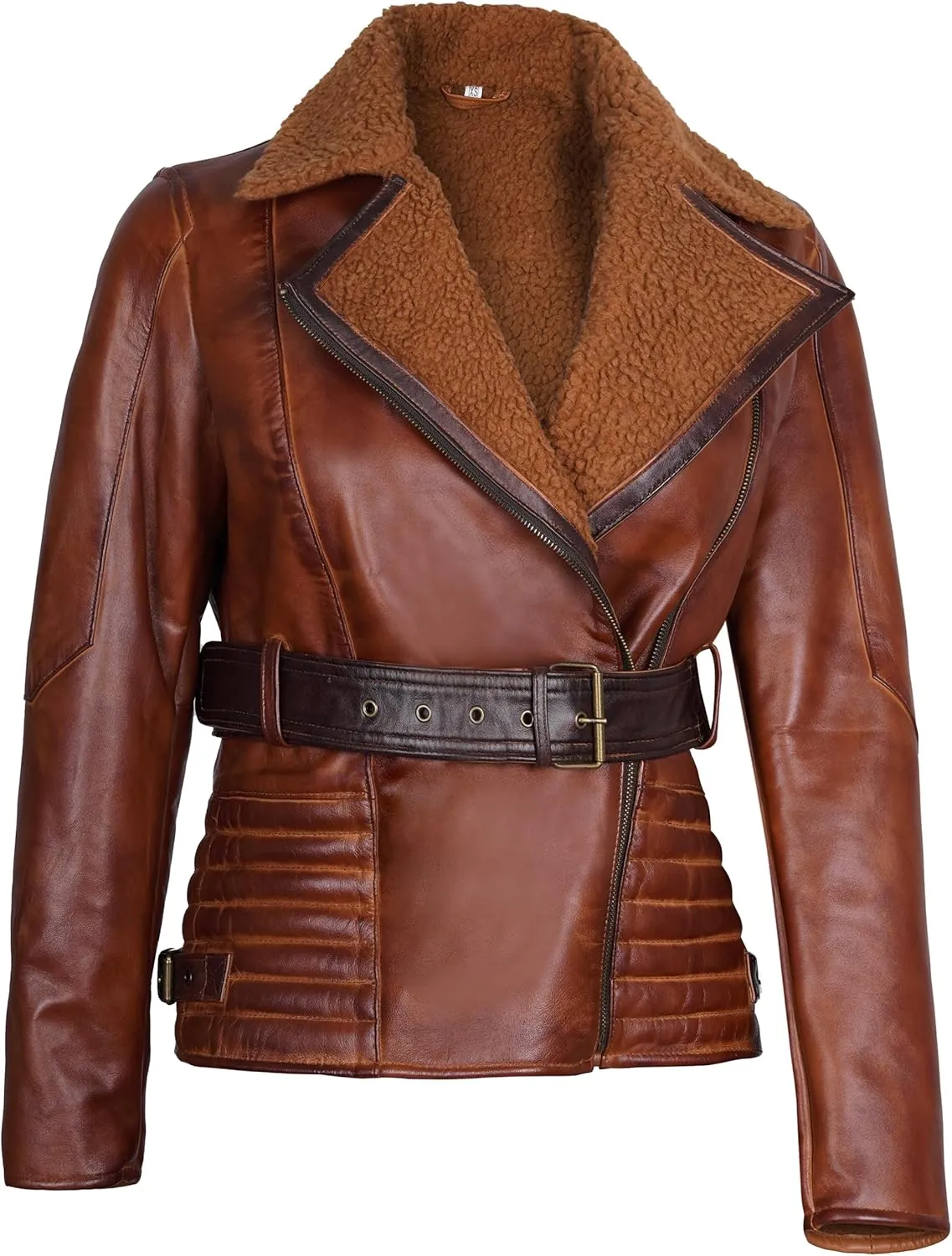 fjackets Leather Sherpa Jacket Womens - Real Lambskin Shearling Jackets For Women