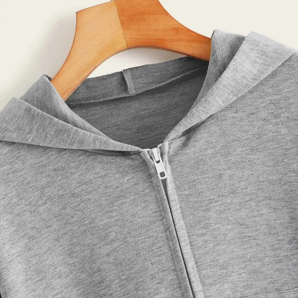 Fleece Jacket Women Full Zip Comfort Jackets Zip Up Sweatshirt Hoodie Oversized for Women Crop Fashion Loose Dressy