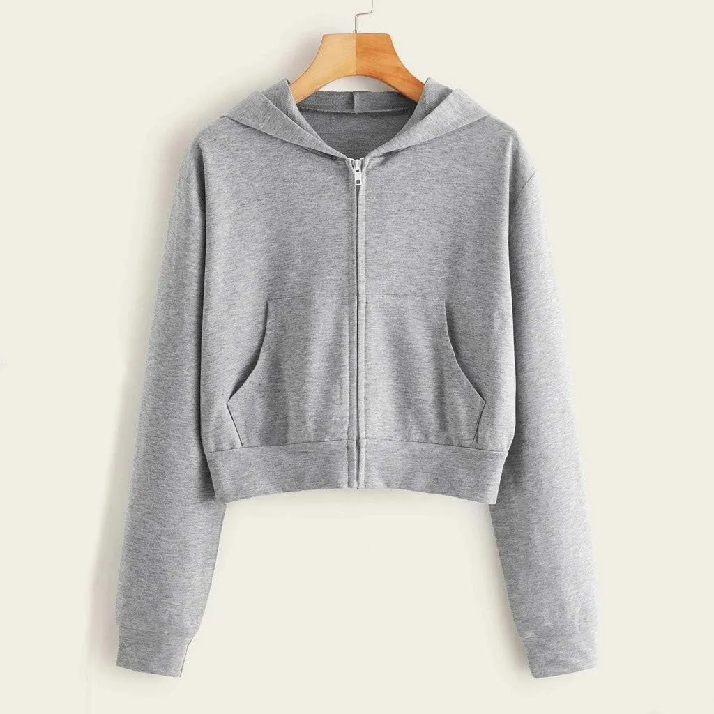 Fleece Jacket Women Full Zip Comfort Jackets Zip Up Sweatshirt Hoodie Oversized for Women Crop Fashion Loose Dressy