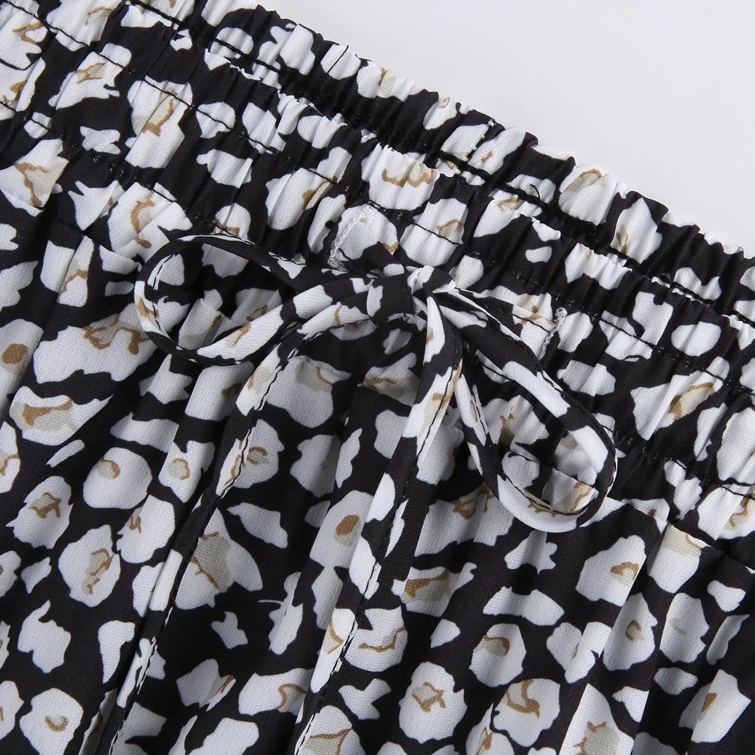 Floral Maxi Skirts for Women Trendy Summer Elastic High Waisted Long Skirts Tiered Flowy Swing A Line Skirt w/Pockets