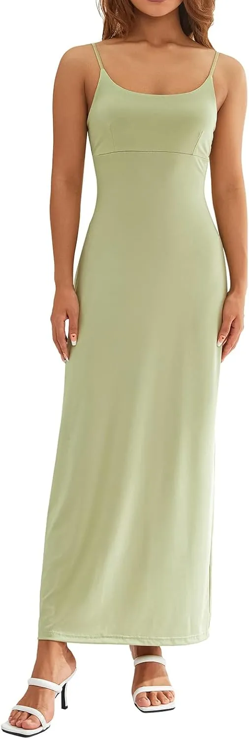 FULA-bao Women Sleeveless Slip Bodycon Maxi Dress Spaghetti Strap Satin Elegant Evening Party Long Dresses Sexy Y2K Clubwear