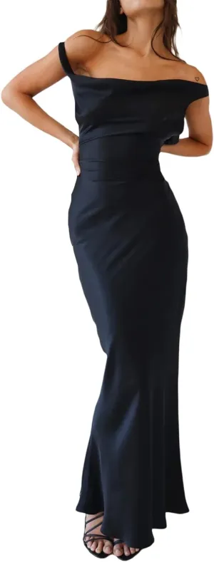FULA-bao Women Sleeveless Slip Bodycon Maxi Dress Spaghetti Strap Satin Elegant Evening Party Long Dresses Sexy Y2K Clubwear