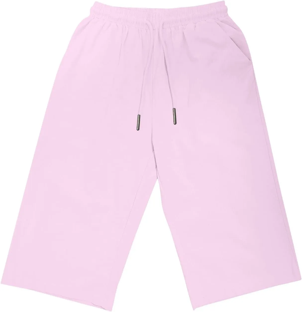 Gcvizuso Linen Shorts for Women Summer Casual Solid Pants High Waisted Drawstring Short 2024 Beach Bermuda Capris Pants