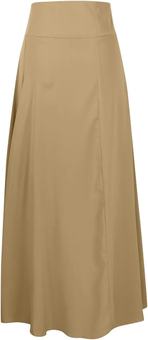 High Waist Wrap Skirt for Women Flowy Skirts Trendy Summer Ruffle High Low Maxi Skirt with Slit Boho Beach Skirts
