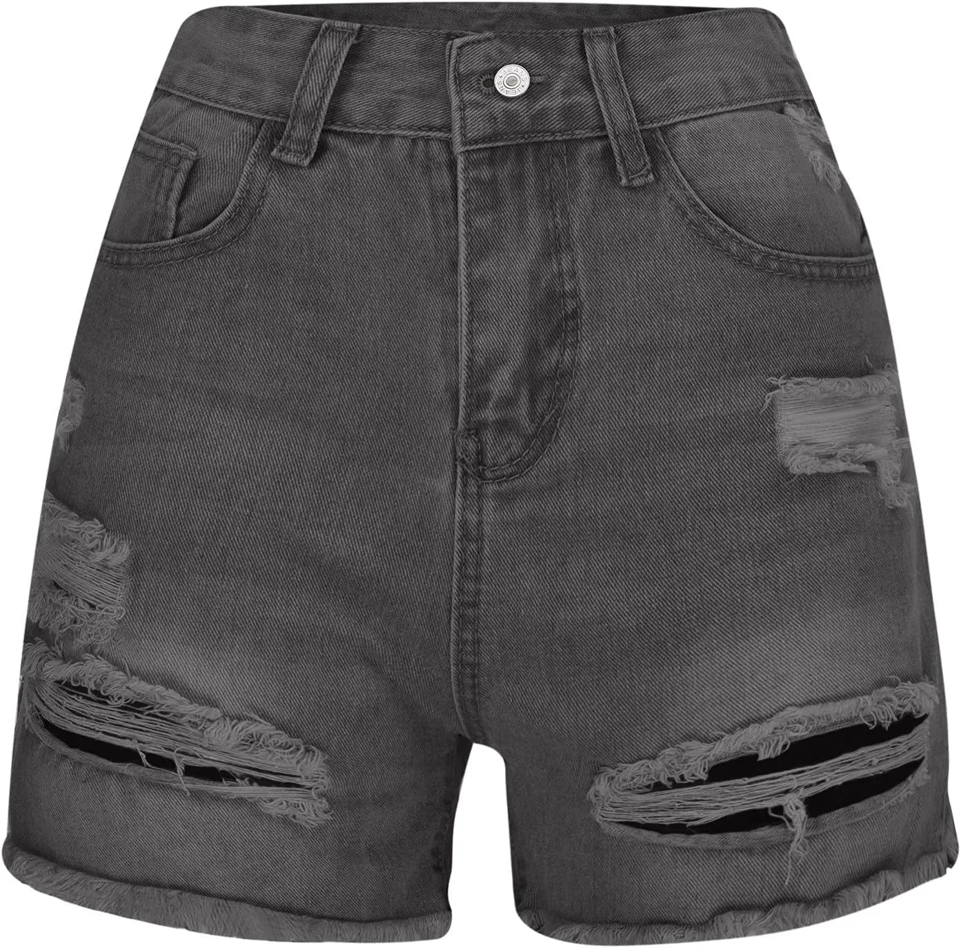 hlysgo Jeans Shorts for Women Mid Rise Ripped Jean Shorts Stretchy Frayed Raw Hem Casual Denim Shorts 2024 Summer Shorts