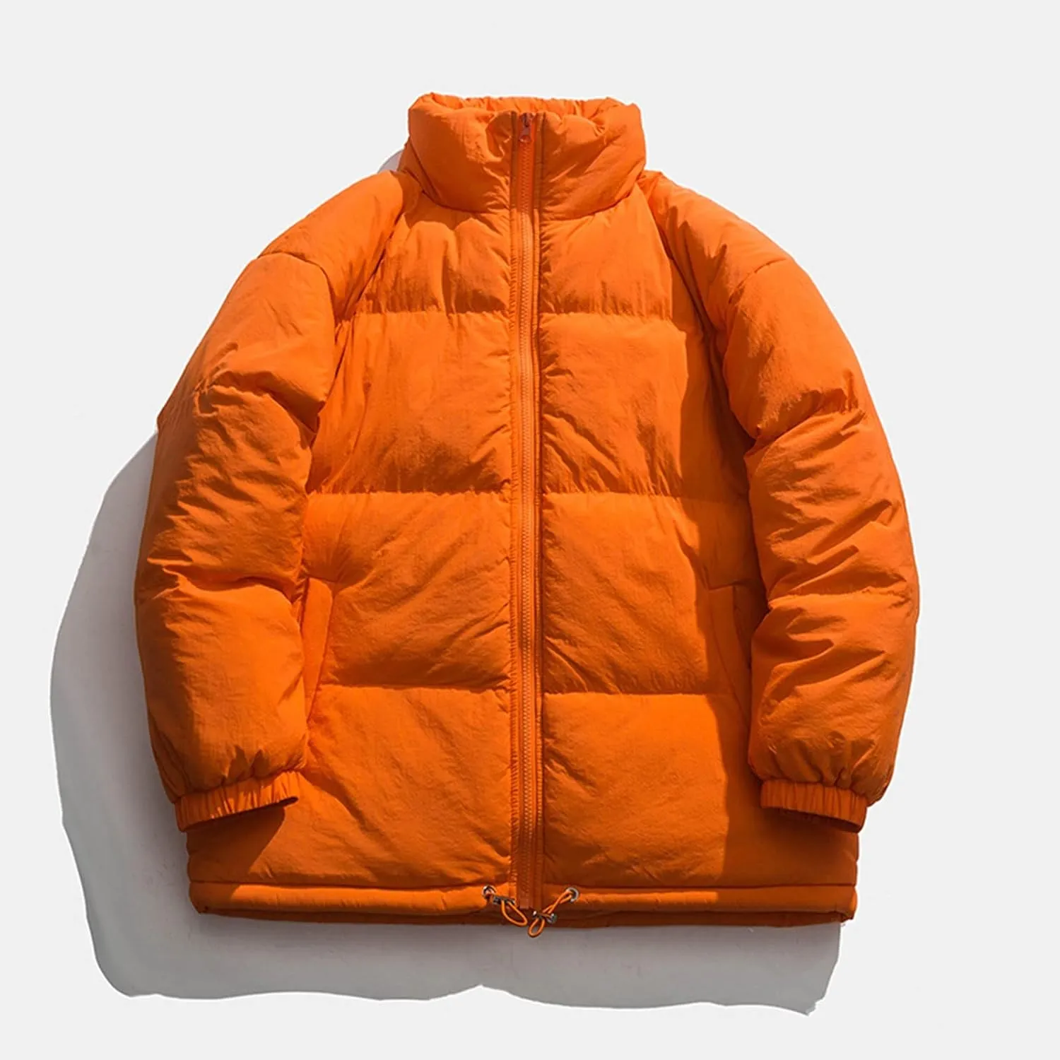 HXHYQKP Jackets for Men Men's Puffer Jacket Warm Thick Padded Winter Coat Long Sleeve Zip Up Puffy Quilted Down Jackets
