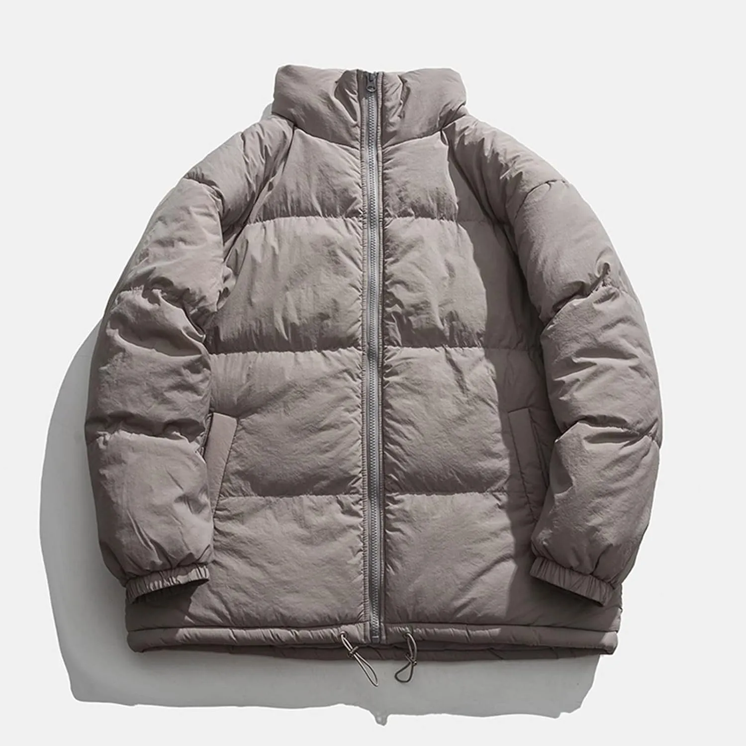 HXHYQKP Jackets for Men Men's Puffer Jacket Warm Thick Padded Winter Coat Long Sleeve Zip Up Puffy Quilted Down Jackets