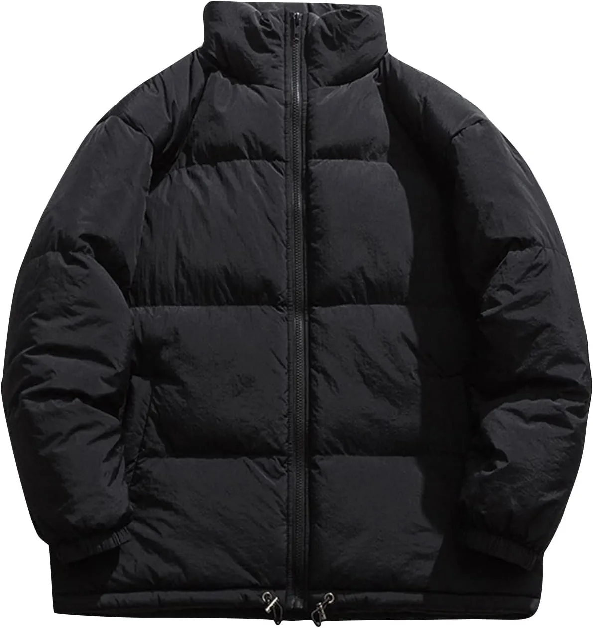 HXHYQKP Jackets for Men Men's Puffer Jacket Warm Thick Padded Winter Coat Long Sleeve Zip Up Puffy Quilted Down Jackets
