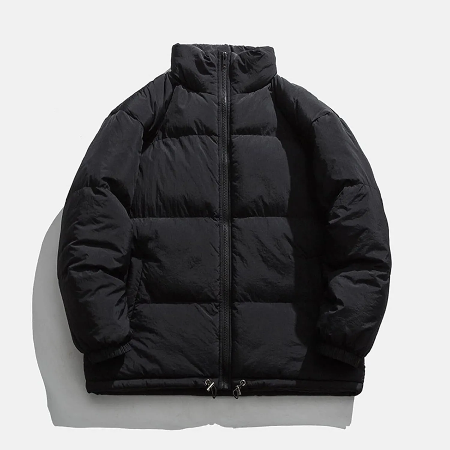 HXHYQKP Jackets for Men Men's Puffer Jacket Warm Thick Padded Winter Coat Long Sleeve Zip Up Puffy Quilted Down Jackets