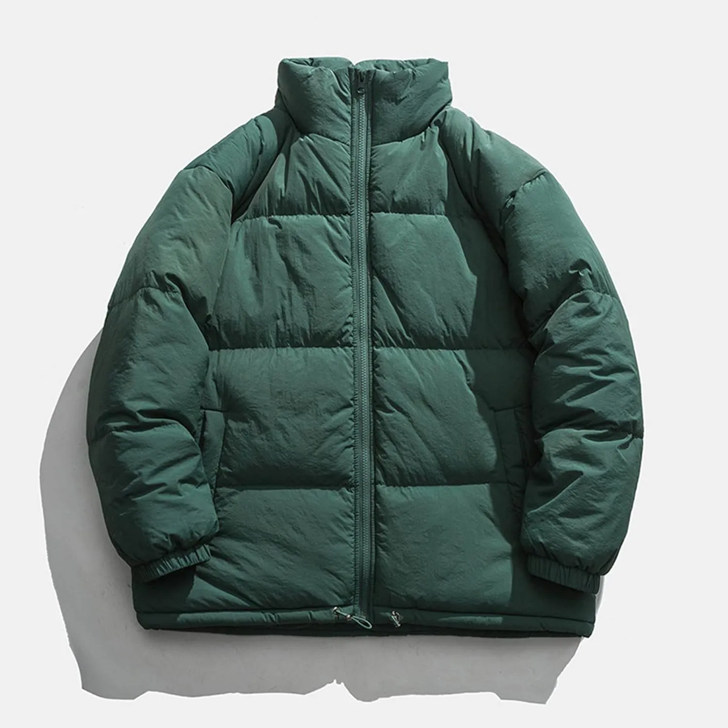 HXHYQKP Jackets for Men Men's Puffer Jacket Warm Thick Padded Winter Coat Long Sleeve Zip Up Puffy Quilted Down Jackets