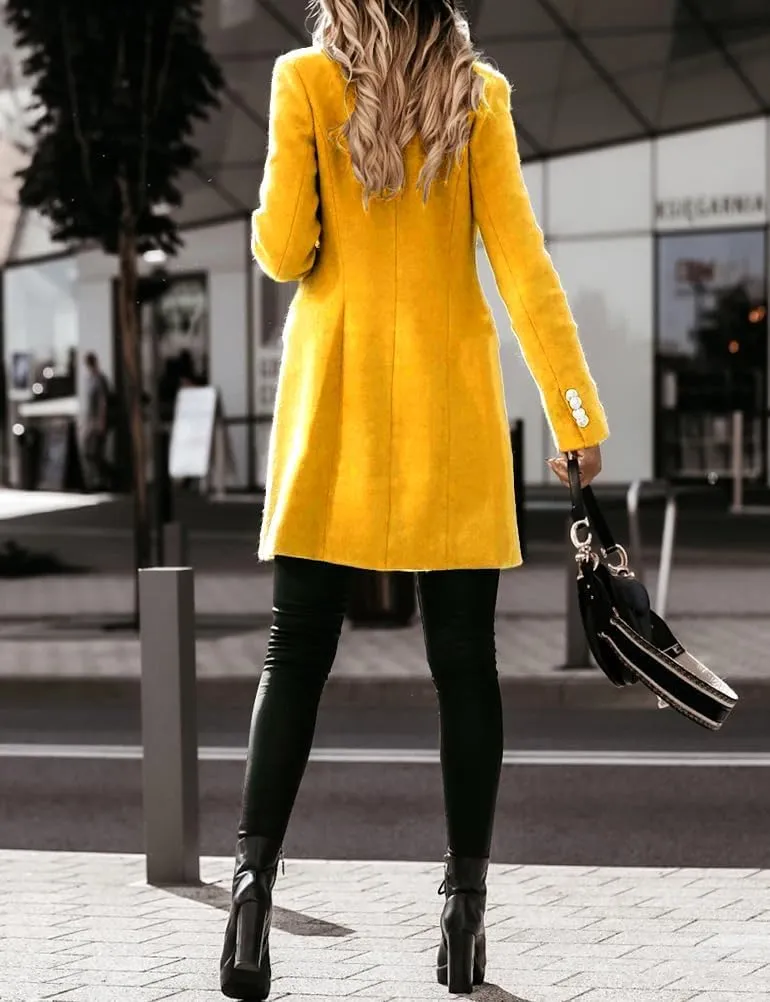 IDEALSANXUN Womens Fall Winter Double Breasted Wool Trench Coat Jackets