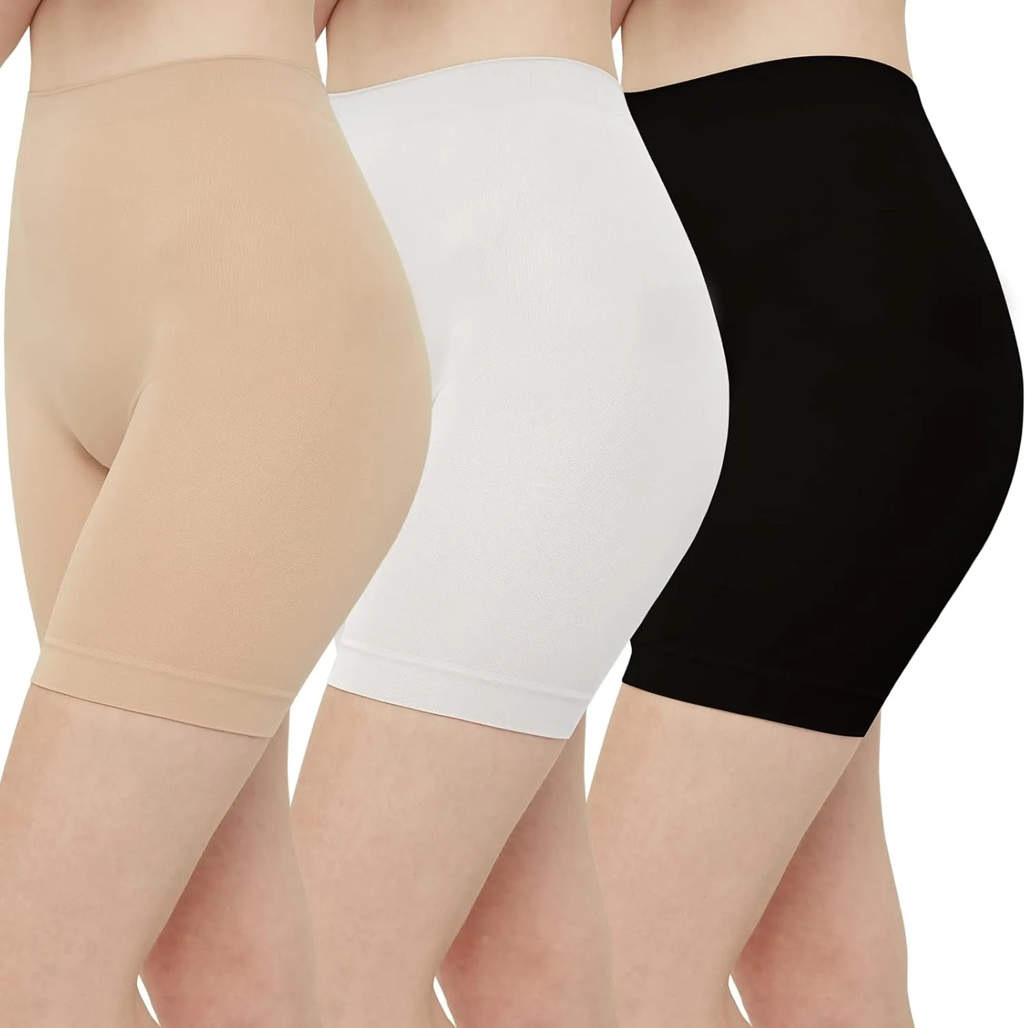 INNERSY Women's Slip Shorts for Under Dresses High Waisted Summer Shorts 3-Pack