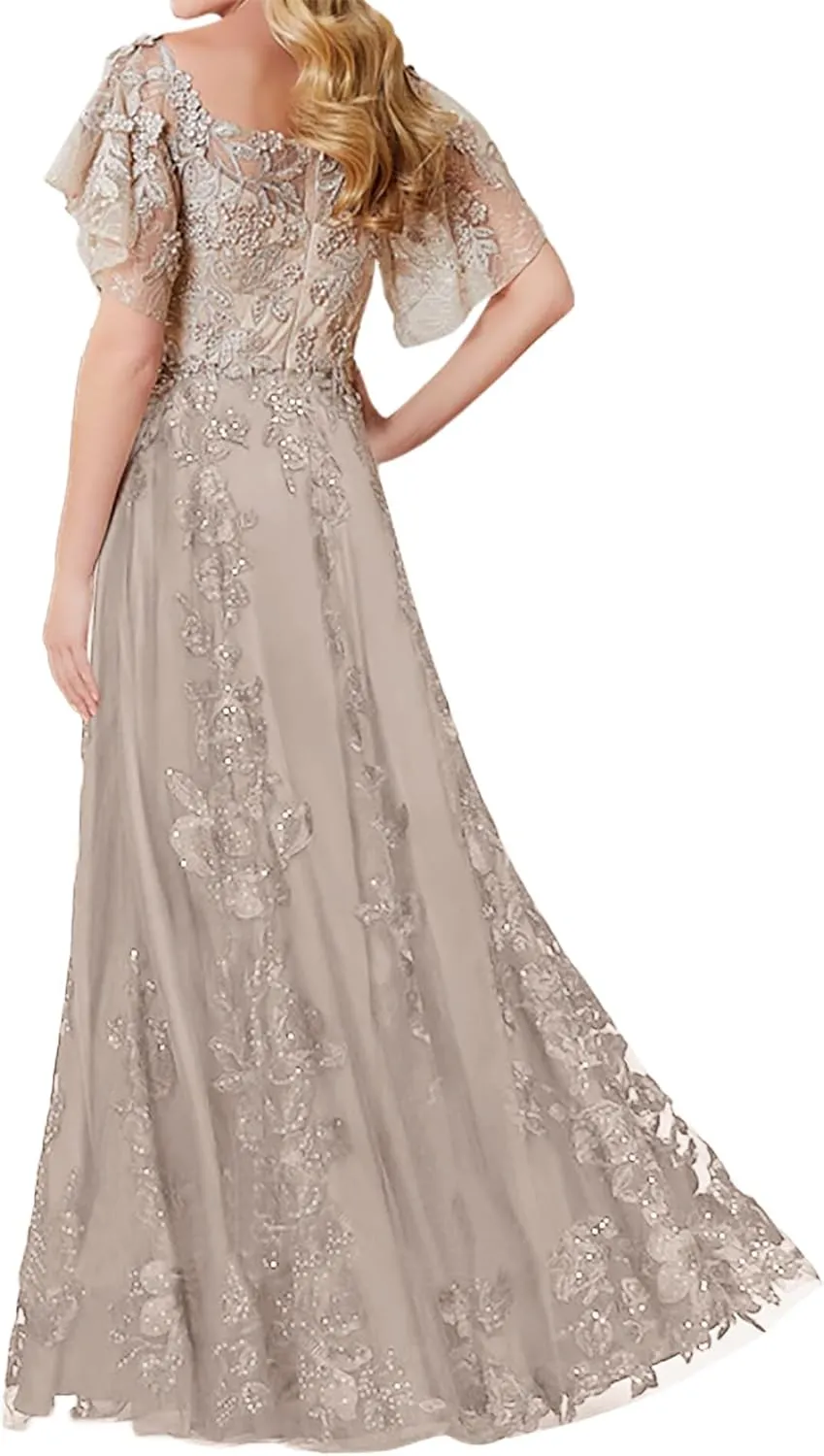 JAEDEN Mother of The Bride Dresses Long 2025 - Lace Mother Dresses for Wedding Sleeves