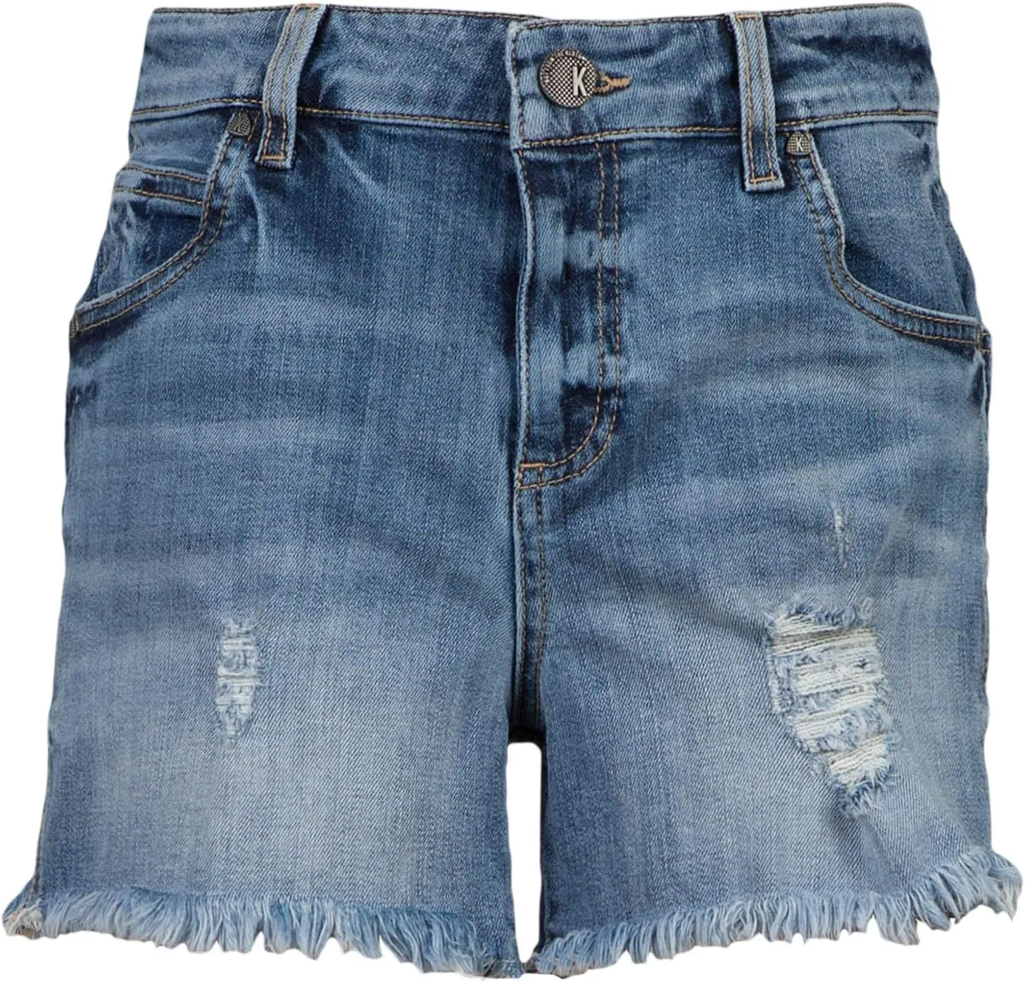 KUT from the Kloth Gidget High-Rise Fray Jean Shorts Traveler 0 4