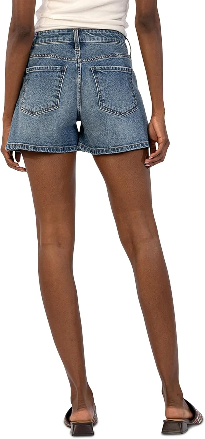 KUT from the Kloth Women's Jane High-Rise Shorts with Five Pockets with Regular Hem